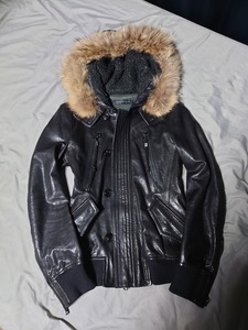 00s Vintage jacket japanese rare Genetic Manipulation ジェネティックマニピュレーション 定価126.000円 N2B ラムレザー M 検シェラック