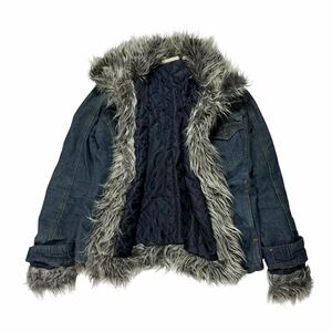 00s rare Japanese Label fur denim jacket Y2K goa ifsixwasnine kmrii share spirit lgb obelisk 14th addiction TORNADO MART gunda 