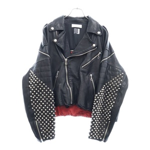 FACETASM ファセッタズム Studs Leather Jacket FNT-JK-M11 スタッズカウレザーライダースジャケット ブラック