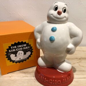 サンチョマン　加藤工芸　雪だるま　貯金箱　キャラクター　ファンシー　焼物　陶器　雑貨　置物　昭和レトロ　ビンテージ　管理001