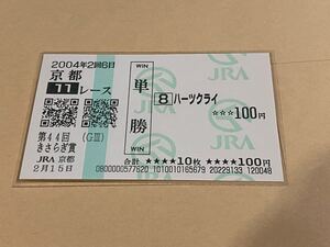 【単勝馬券⑧】2004年　第44回きさらぎ賞　ハーツクライ　現地購入