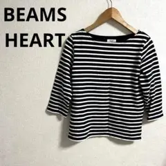 BEAMS HEART ボーダーカットソー　S Tシャツ　ブラック