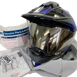 【美品】 SHOEI ショウエイ HORNET ADV SOVEREIGN オフロード フルフェイスヘルメット ※ミラーシールド付き/インカム本体無し11984-100