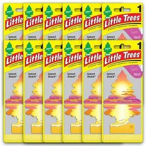 送料無料！Little Trees リトルツリー 12枚セット 「サンセットビーチ」エアフレッシュナー 消臭 芳香剤 インテリア アメリカン雑貨 車