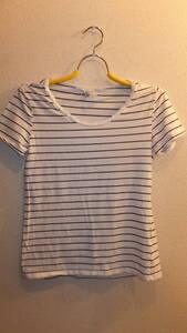 ★H&M★Ladies Striped Tops size M エイチアンドエムレディーストップス　ストライプ　サイズM USED IN JAPAN 　Tシャツ