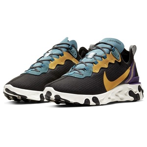 ☆NIKE REACT ELEMENT 55 PREMIUM 黒/濃黄/緑/紫 27.5cm ナイキ リアクト エレメント 55 プレミアム CI9593-002