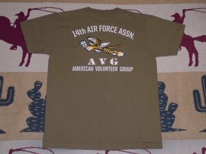 24 東洋 バズリクソンズ BR79406 135 カーキ L 半袖 Tシャツ 14th AIR FORCE ASSOCIATION