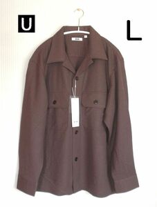 新品即決◆[ブラウン][Ｌ]◆送料無料 20SS ミリタリージャージーシャツ+ ユニクロＵ Uniqlo U ユー ユニクロ×ルメール lemaire Brown 茶