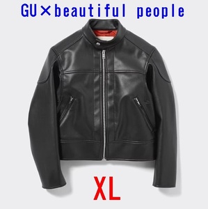 ★新品★GU×beautiful people★シングルライダースブルゾン★BLACK★XL★送料無料！