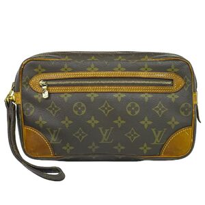 本物 ルイヴィトン LOUIS VUITTON LV マルリードラゴンヌ モノグラム クラッチバッグ セカンドバッグ ブラウン M51825