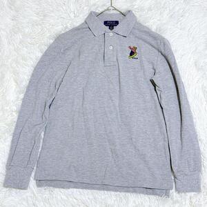 POLO RALPH LAUREN ポロラルフローレン ポロベア 長袖シャツ ポロシャツ コットン トレーナー ボード サーフィン Mサイズ　グレー コットン