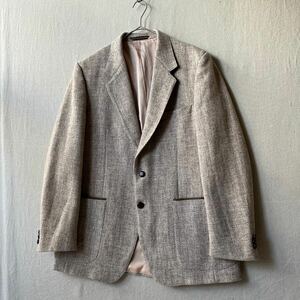 カナダ製 70s Harris Tweed ツイード ジャケット / Sears グレー ベージュ ウール テーラード ビンテージ USA O4-11002-1490