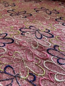 高級　海外　オーストリア　インポート生地　布　ピンク刺繍　ハンドメイドハギレ リメイク 定価1m5万　140×50cm 小物　ワンピース