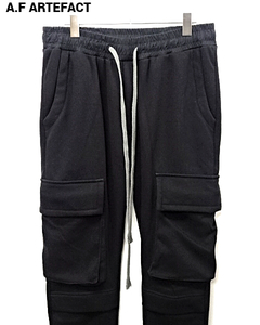 1【A.F ARTEFACT Sweat Cargo Pants Black エーエフ アーティファクト スウェット カーゴパンツ スキニー ブラック】