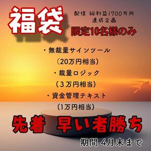 福袋 先着１名様限定 購入者平均勝率80%~ BO バイナリーオプション サインツール FX応用可 投資 副業 LINE通知可 初心者サポート有