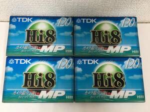 ●○エ288 未開封 8ミリ 8㎜ MP120 ビデオテープ TDK Hi8 4本セット○●