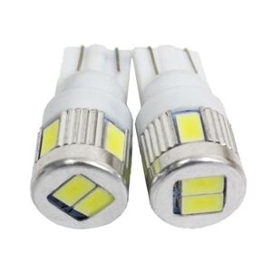 Б 【メール便】 高輝度 汎用 LED バルブ T10/T13/T16 6連 12V-24V 無極性 SMD シングル球 ポジション ナンバー ルーム 2個 ホワイト/白