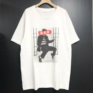 ○★訳有り新品未使用　 GOD SELECTION XXX (ゴッドセレクショントリプルエックス)　Tシャツ　L　ホワイト プリント柄★○