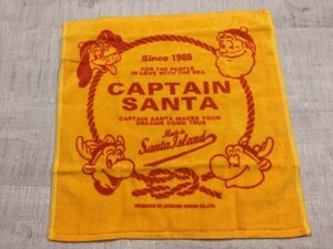 キャプテンサンタ CAPTAIN SANTA キャラクター パイル地 ミニタオル ハンカチ 手拭き メンズ 日本製 綿100% 黄色