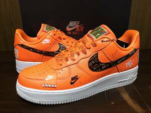 18年製 NIKE AIR FORCE 1 PRM JDI ナイキ エアフォース プレミアム AF1 JUST DO IT【AR7719-800】オレンジ レザー US9