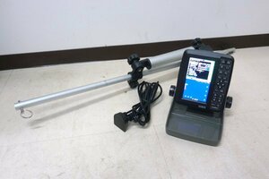 通電確認済 本多電子 HONDEX/ホンデックス 魚群探知機 PS-611CN 5型カラー液晶 GPS内蔵 魚探 振動子(約3m)/魚探マウント付 釣り