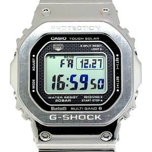 良品 一部難あり G-SHOCK GMW-B5000D-1 フルメタル シルバー 電波ソーラー Bluetooth搭載 LEDバックライト 【IT5F4O55WWPC】