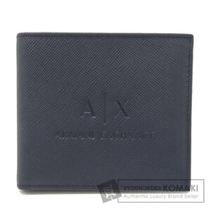 ARMANI EXCHANGE アルマーニエクスチェンジ ロゴ 二つ折り財布（小銭入れあり） レザー メンズ 中古