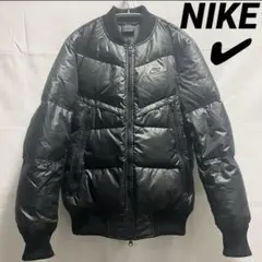 【NIKE】美品◎ナイキ ジップアップ ダウンジャケット ブルゾン ブラック M