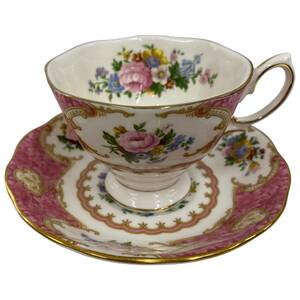 ROYAL ALBERT ロイヤルアルバート レディーカーライル カップ&ソーサー ティーカップ ボーンチャイナ 花柄 ピンク系 １客