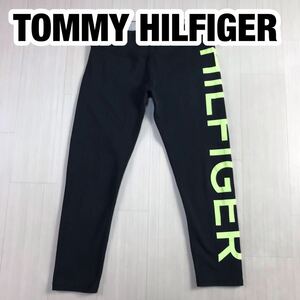 TOMMY HILFIGER トミー ヒルフィガー レギンスパンツ XS ブラック ビッグロゴ プリント スパッツ