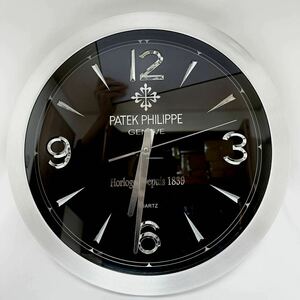 即日発送 レア パテック フィリップ 掛け時計 PATEK PHILIPPE ノベルティ 非売品 クォーツ式 アルミ製 ブラック 店舗用 西洋 家具 スイス