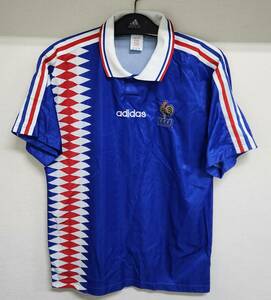 94-95フランス France FFF(H)#14 ジダン ZIDANE 半袖 adidas 代表デビュー ユーロ96予選仕様 L