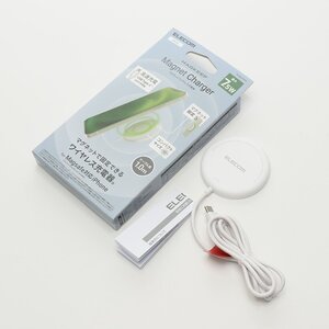 ▽536155 【動作確認済】ELECOM マグネットワイヤレス充電器 Magnet Charger 最大7.5W 1m W-MA02WH ホワイト エレコム