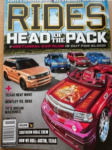 洋書『 RIDES 』　2013年10,11月号　カスタムカー雑誌　　アメ車、DUB、セレブレティ、ラグジュアリー、DONK、LOWRIDER　　中古