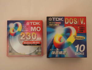 ■新品未開封品 TDK強面構造フロッピー MF-2HD DOS18 フロッピーディスク１０枚セット＠MO 230MBおまけ付き