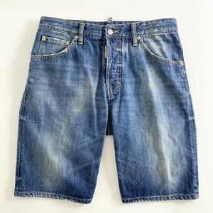 ○39g19《美品》イタリア製 DSQUARED2 ディースクエアード デニムショートパンツ サイズ46 インディゴ メンズ ジーンズ ショーツ DENIM