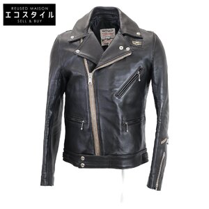 美品 Lewis Leathers ルイスレザー Dルイス 441TR サイクロン ラットランドシープ ダブルライダースジャケット 36 ブラック メンズ