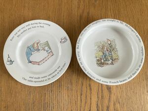 英国製◆WEDGWOOD◆ウェッジウッド◆Peter Rabbit◆ピーターラビット◆深皿◆皿◆2点set＋おまけ付◆美品◆vintage◆年代モノ◆中古品