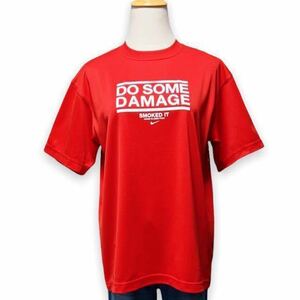 T110★激レア　NIKE　ナイキ　希少　メンズ　DO SOME DAMAGE　ベースボール　野球　コレクション　ロゴ　Tシャツ　レッド　M