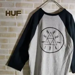 HUF ハフ Tシャツ 長袖 ラグラン 7分袖 黒 グレー