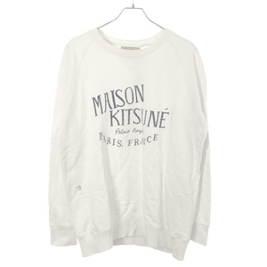 MAISON KITSUNE メゾンキツネ 17AW ロゴプリントクルーネックスウェットトレーナー FW17M705 ホワイト L ITZNKHBBUNE8