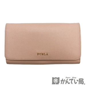 20077 FURLA【フルラ】ショルダーウォレット 財布 斜め掛け ピンク レザー ゴールド金具 レディース