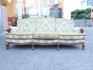 【karimoku カリモク】Louis XV ルイ15世 3人掛けソファ 猫脚 彫刻 金華山 ロココ様式 トリプルソファ 長椅子 3P ドマーニ