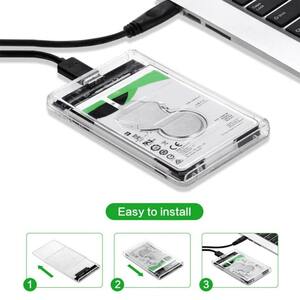 2.5インチ HDD/SSD 透明ケース！ＳＡＴＡ接続のSSD、HDDを外付けで使えます　USB3.0で高速！