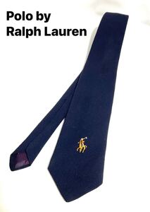  Polo by Ralph Lauren ポロラルフローレン ネクタイ ネイビー系 ポロマーク ブランドネクタイ 送料185円（追跡付）〜　