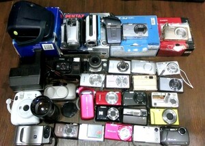 1000円スタート カメラまとめ 約32個まとめ CASIO EXCIM CANON NIKON LUMIX PANASONIC OLYMPUS 等 MAMIYA レンズ有 [WHO] DD1014