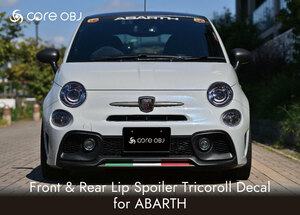 アバルト(ABARTH 595/695) リップスポイラー・トリコロールデカール/F＆Rset【core OBJ】新品/CO-FLD-FA01/