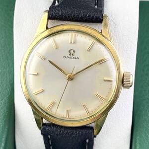 【1円〜】OMEGA オメガ 腕時計 メンズ AT 自動巻 シルバー文字盤 ゴールド ラウンドフェイス アンティーク 可動品