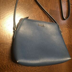 FURLA フルラ ミニショルダーバッグ レザー ブルー 