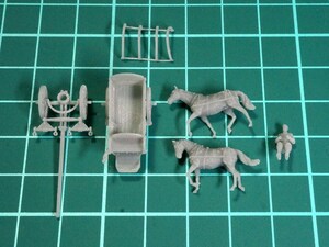 1:144 WWII German Kleiner Feldwagen Hf. 3 Horse Cart (レジンキット)　未組み立て・未塗装 CGD